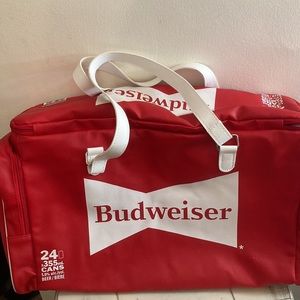 Retro look Budweiser vinyl cooler handbag